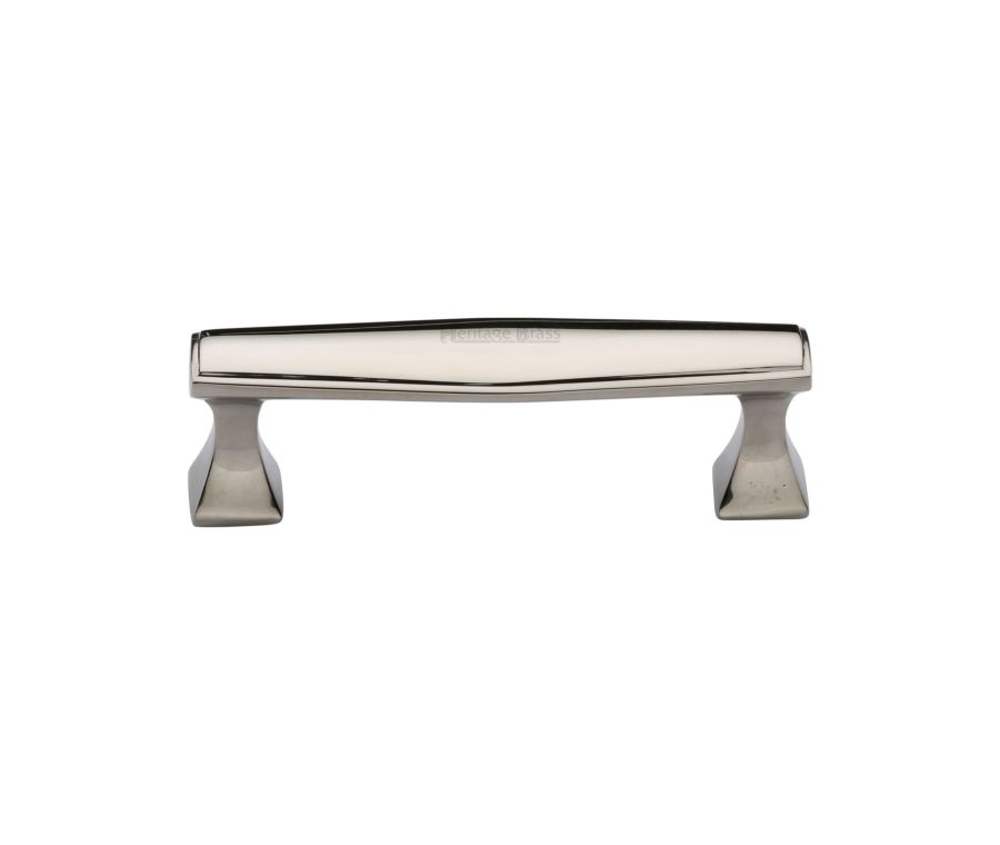 Heritage Brass Polished Nickel Finish Deco Cabinet Pull Handle 96mm