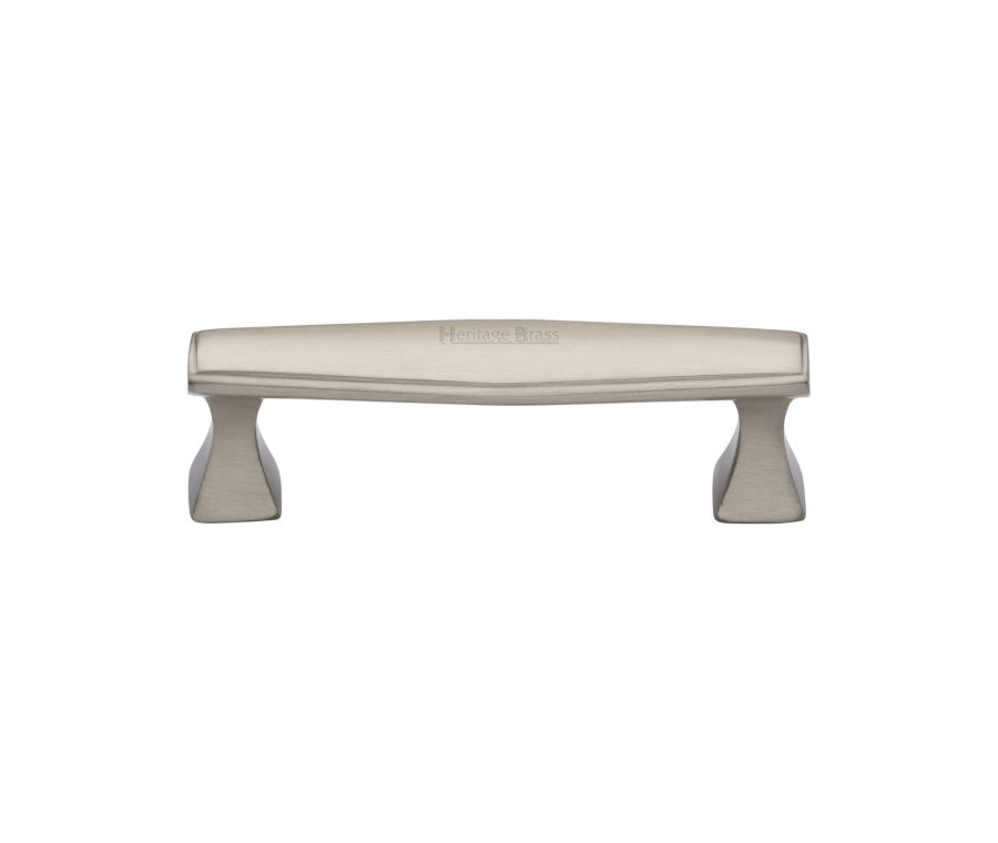 Heritage Brass Satin Nickel Deco Cabinet Pull Handle 96mm