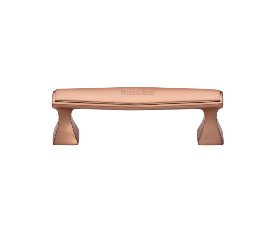 Heritage Brass Satin Rose Gold Deco Cabinet Pull Handle 96mm