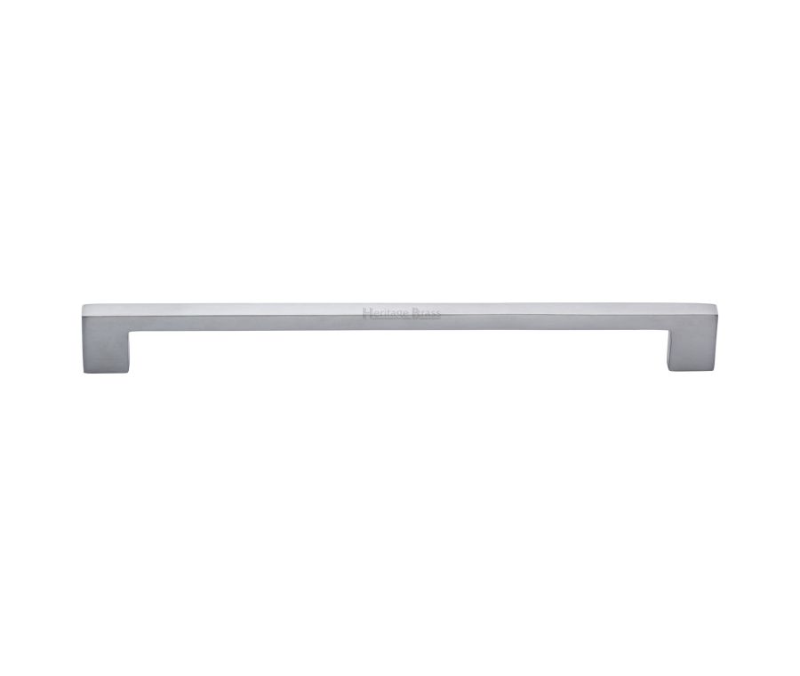 Heritage Brass Satin Chrome Metro Cabinet Pull Handle 256mm