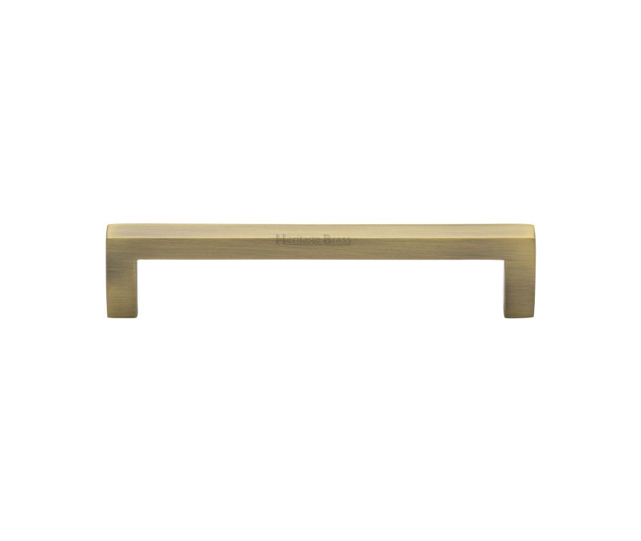 Heritage Brass Antique Brass Square Metro Cabinet Pull Handle 128mm