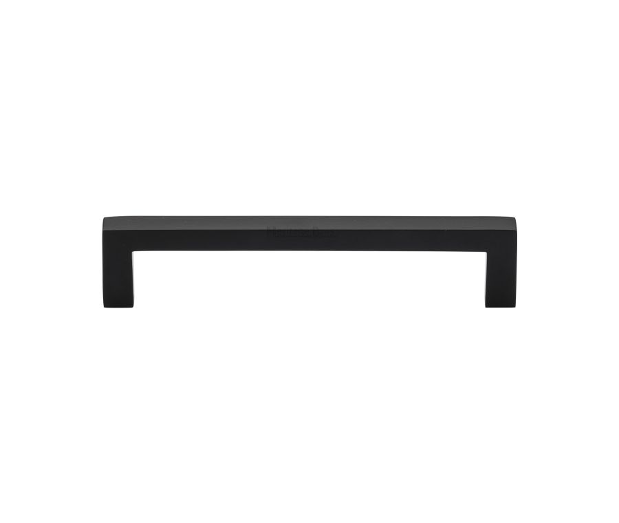 Heritage Brass Matt Black Square Metro Cabinet Pull Handle 128mm