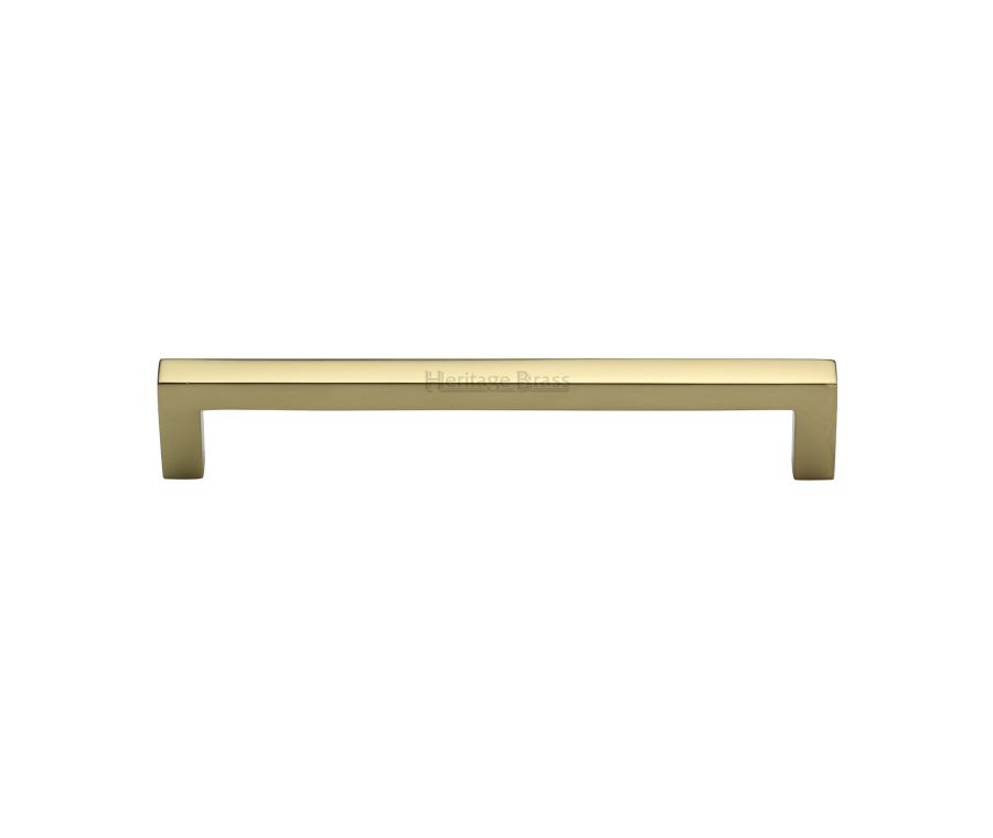 Heritage Brass Polished Brass Square Metro Cabinet Pull Handle 160mm