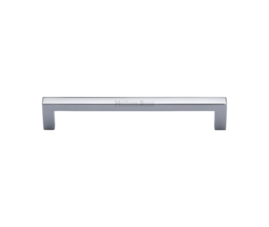 Heritage Brass Polished Chrome Square Metro Cabinet Pull Handle 160mm
