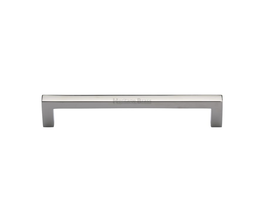 Heritage Brass Polished Nickel Finish Square Metro Cabinet Pull Handle 160mm