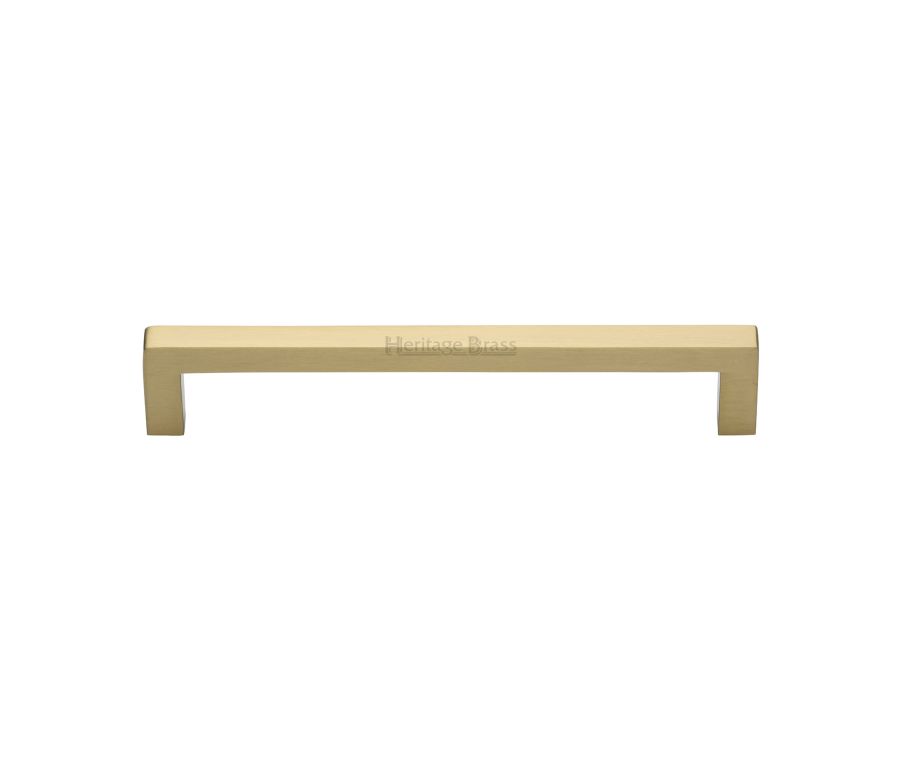 Heritage Brass Satin Brass Square Metro Cabinet Pull Handle 160mm