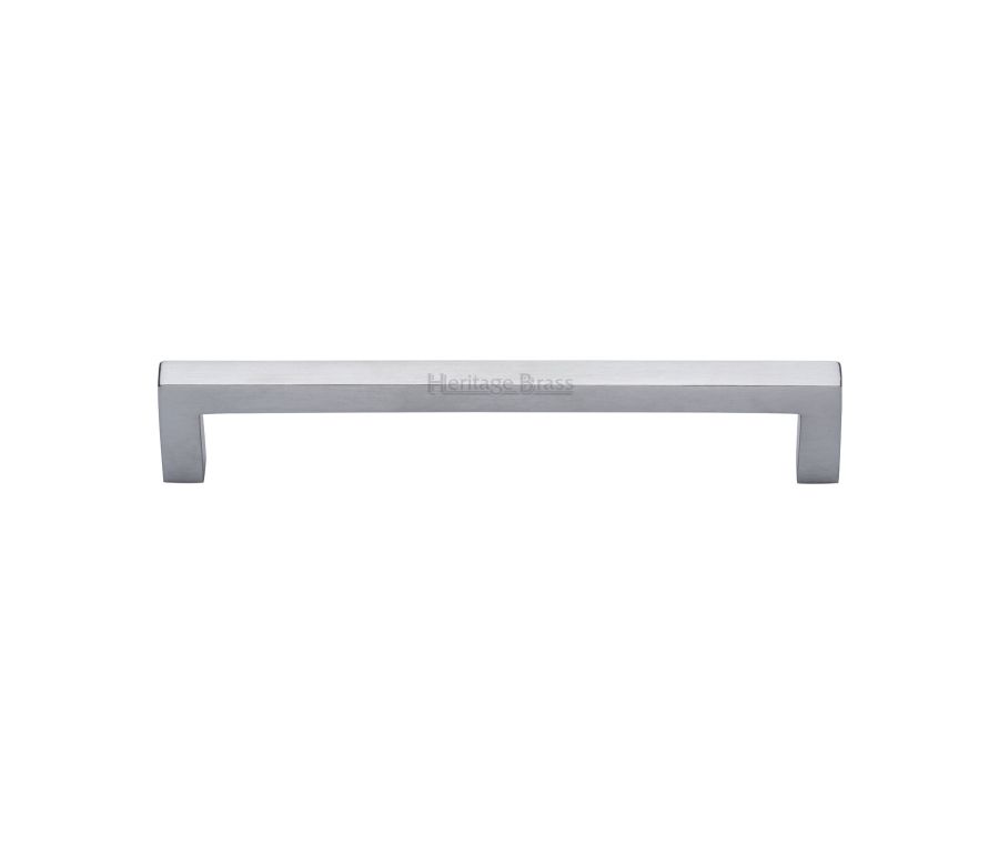 Heritage Brass Satin Chrome Square Metro Cabinet Pull Handle 160mm