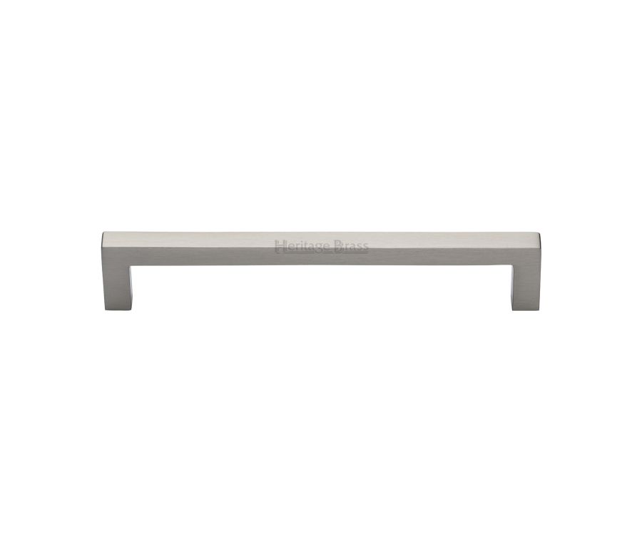 Heritage Brass Satin Nickel Square Metro Cabinet Pull Handle 160mm