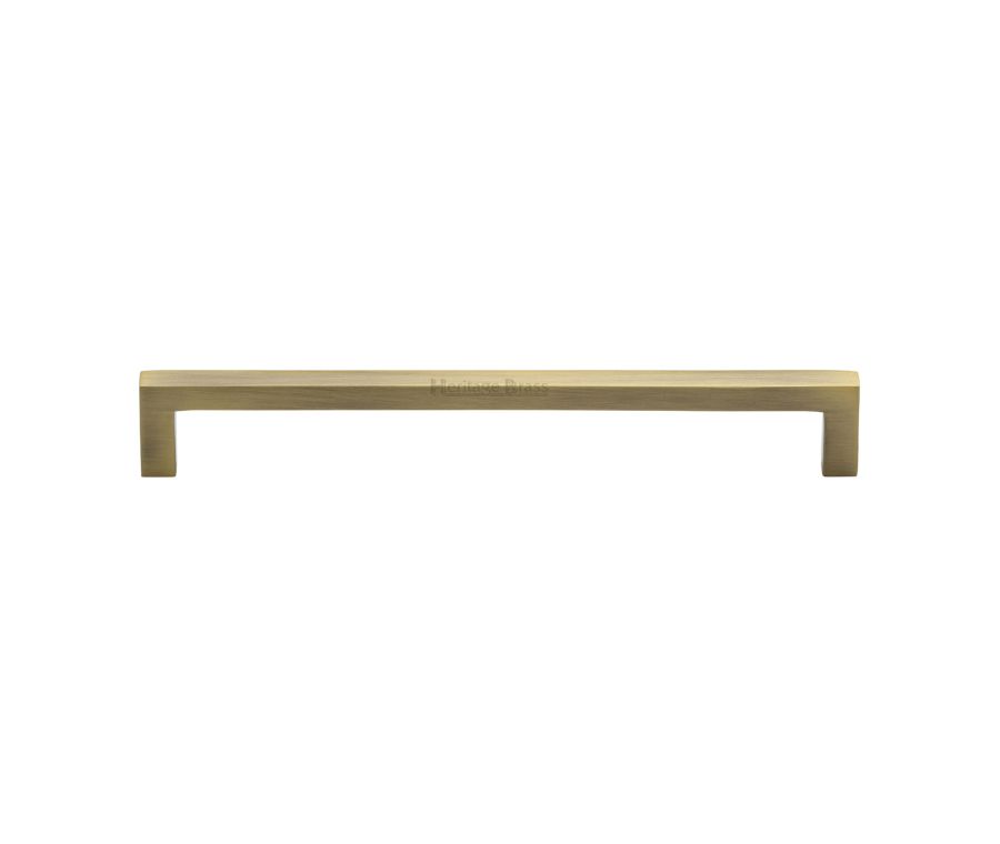 Heritage Brass Antique Brass Square Metro Cabinet Pull Handle 192mm