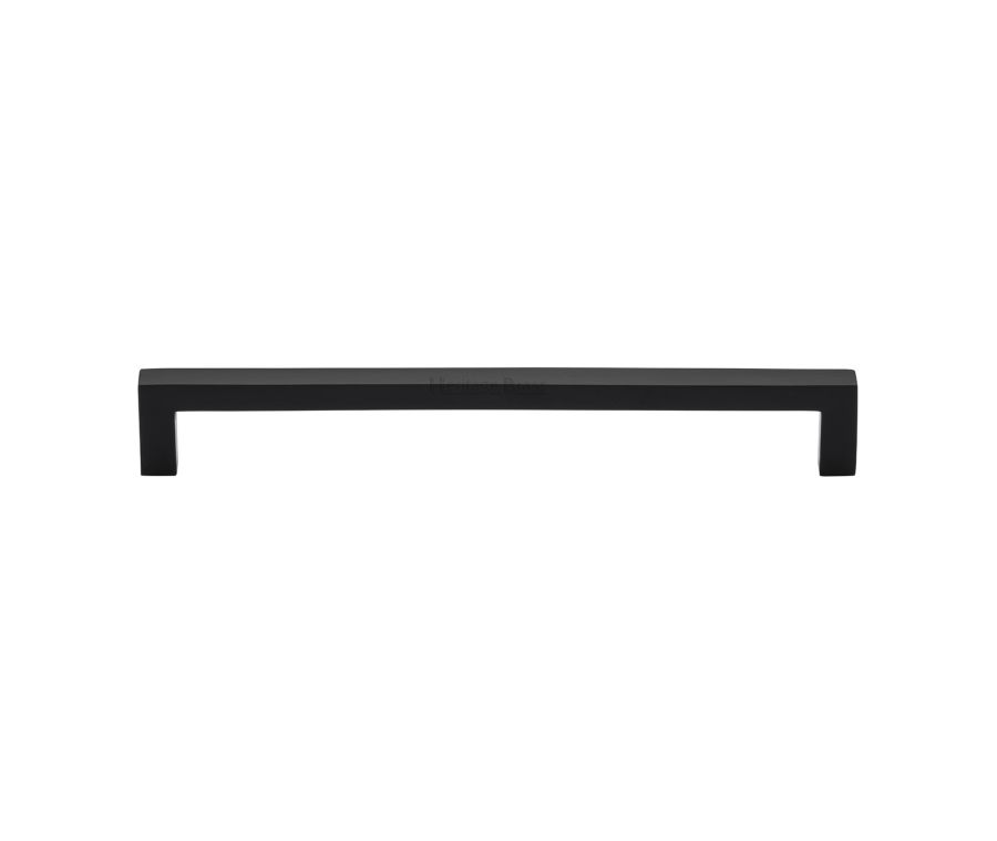 Heritage Brass Matt Black Square Metro Cabinet Pull Handle 192mm