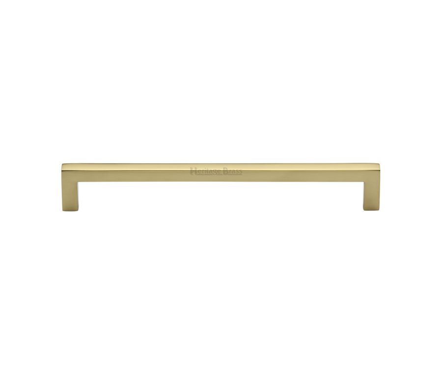 Heritage Brass Polished Brass Square Metro Cabinet Pull Handle 192mm