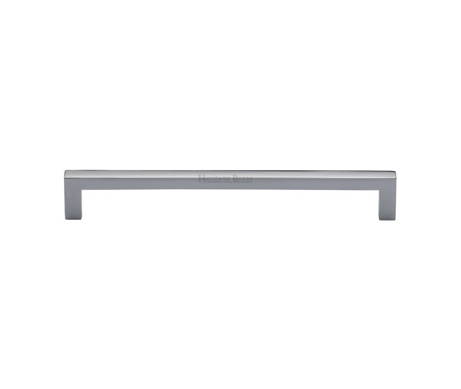 Heritage Brass Polished Chrome Square Metro Cabinet Pull Handle 192mm