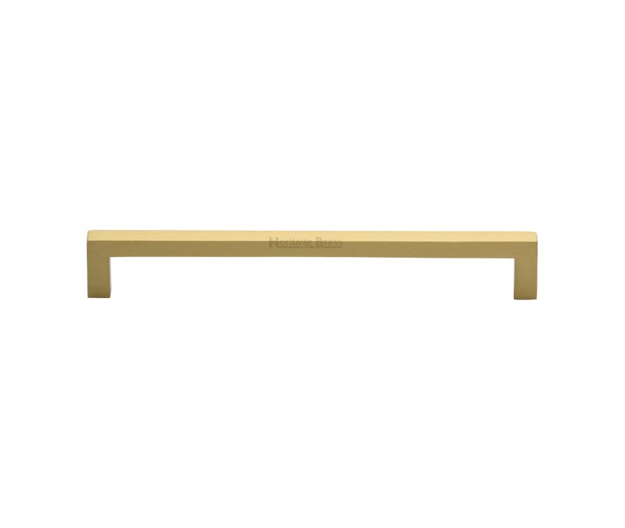 Heritage Brass Satin Brass Square Metro Cabinet Pull Handle 192mm