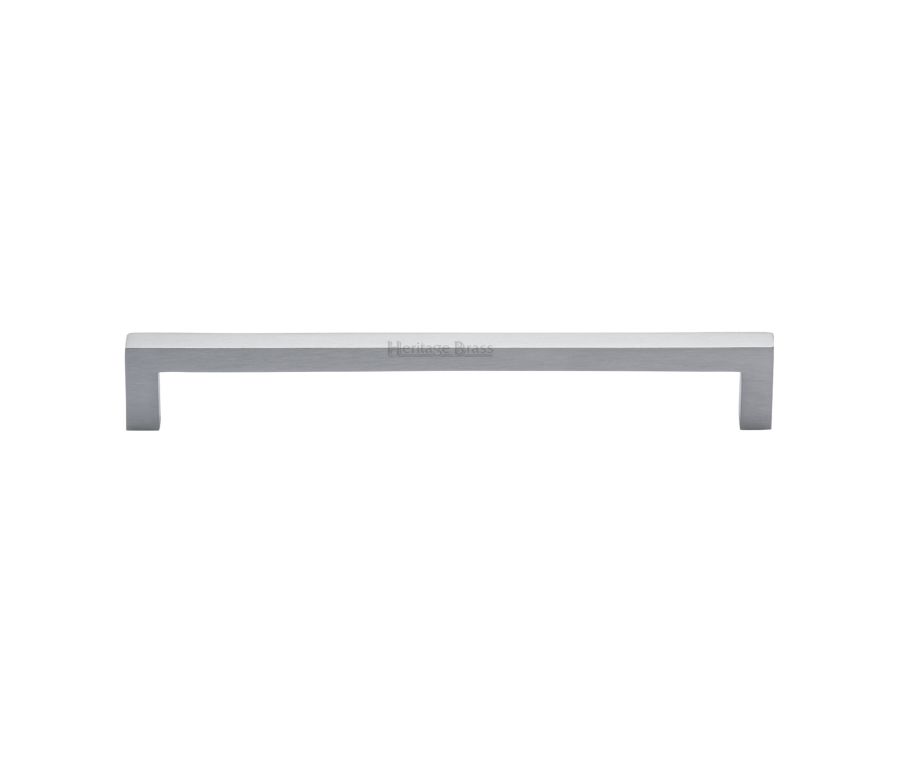 Heritage Brass Satin Chrome Square Metro Cabinet Pull Handle 192mm