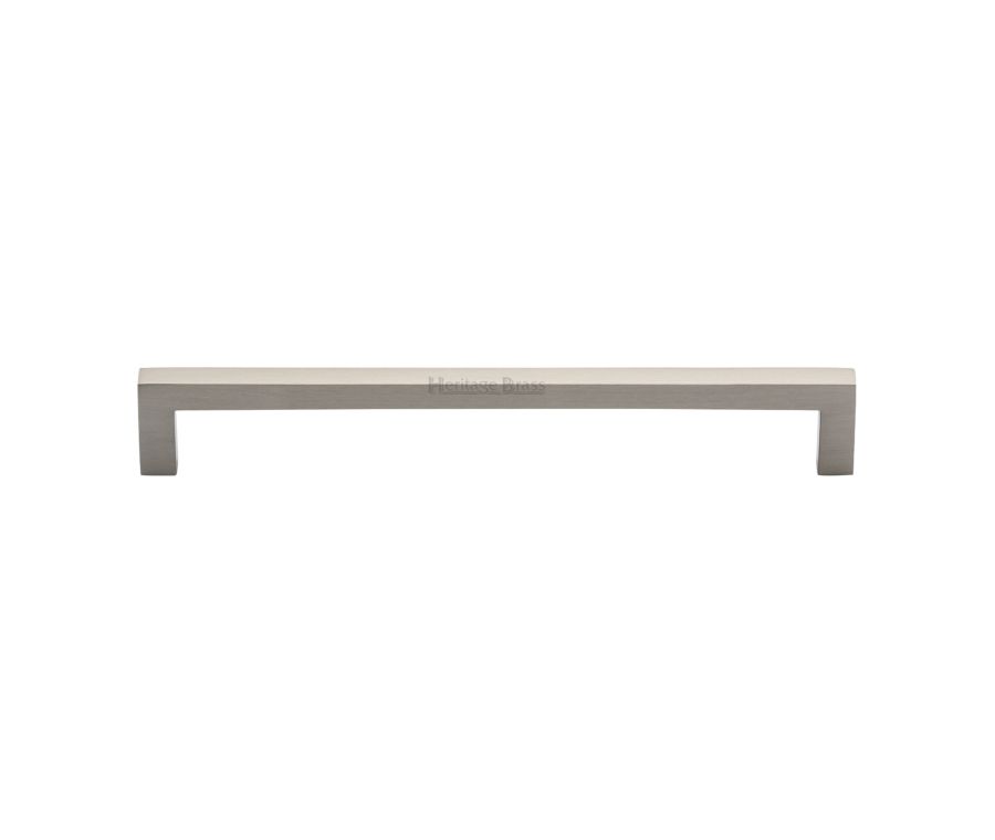 Heritage Brass Satin Nickel Square Metro Cabinet Pull Handle 192mm