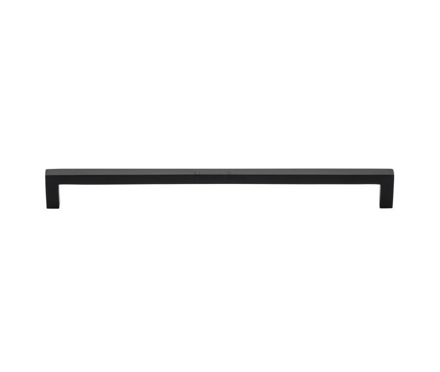 Heritage Brass Matt Black Square Metro Cabinet Pull Handle 256mm