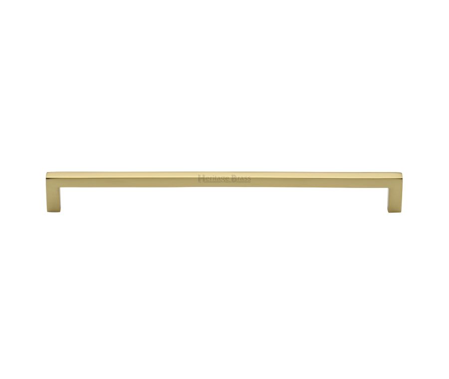 Heritage Brass Polished Brass Square Metro Cabinet Pull Handle 256mm