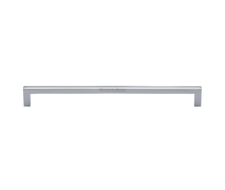 Heritage Brass Polished Chrome Square Metro Cabinet Pull Handle 256mm