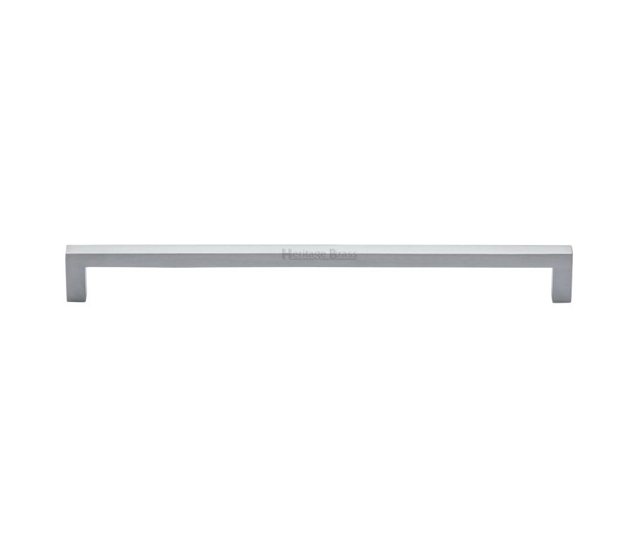 Heritage Brass Satin Chrome Square Metro Cabinet Pull Handle 256mm