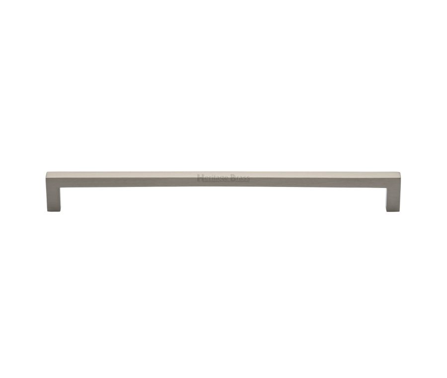 Heritage Brass Satin Nickel Square Metro Cabinet Pull Handle 256mm