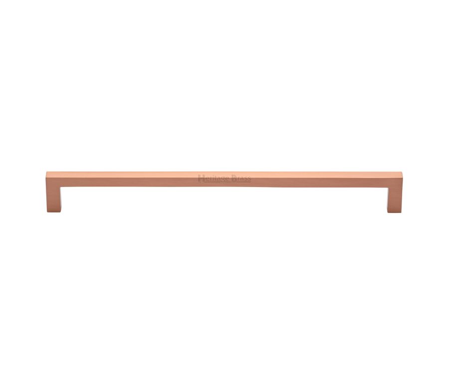 Heritage Brass Satin Rose Gold Square Metro Cabinet Pull Handle 256mm
