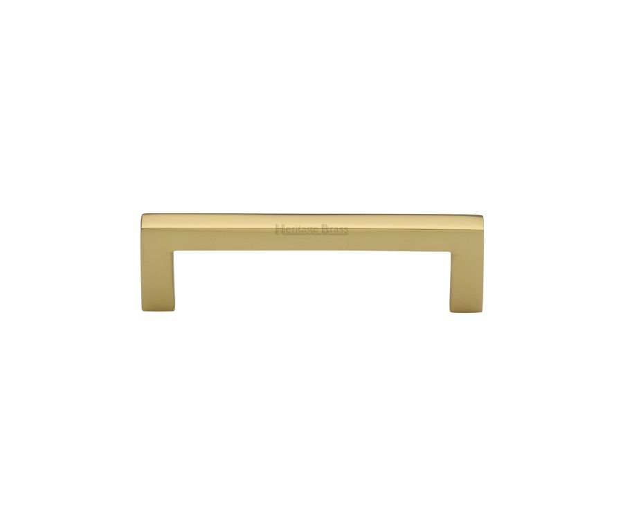 Heritage Brass Polished Brass Square Metro Cabinet Pull Handle 96mm