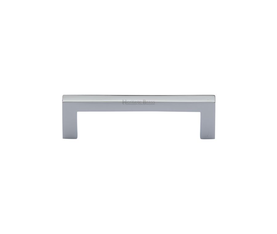 Heritage Brass Polished Chrome Square Metro Cabinet Pull Handle 96mm