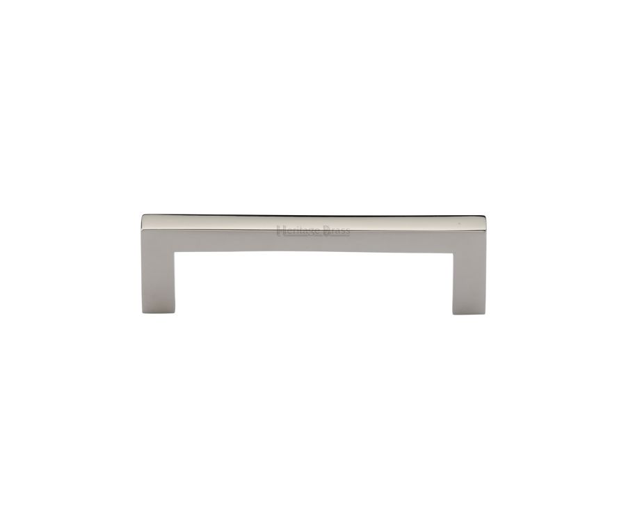 Heritage Brass Polished Nickel Finish Square Metro Cabinet Pull Handle 96mm