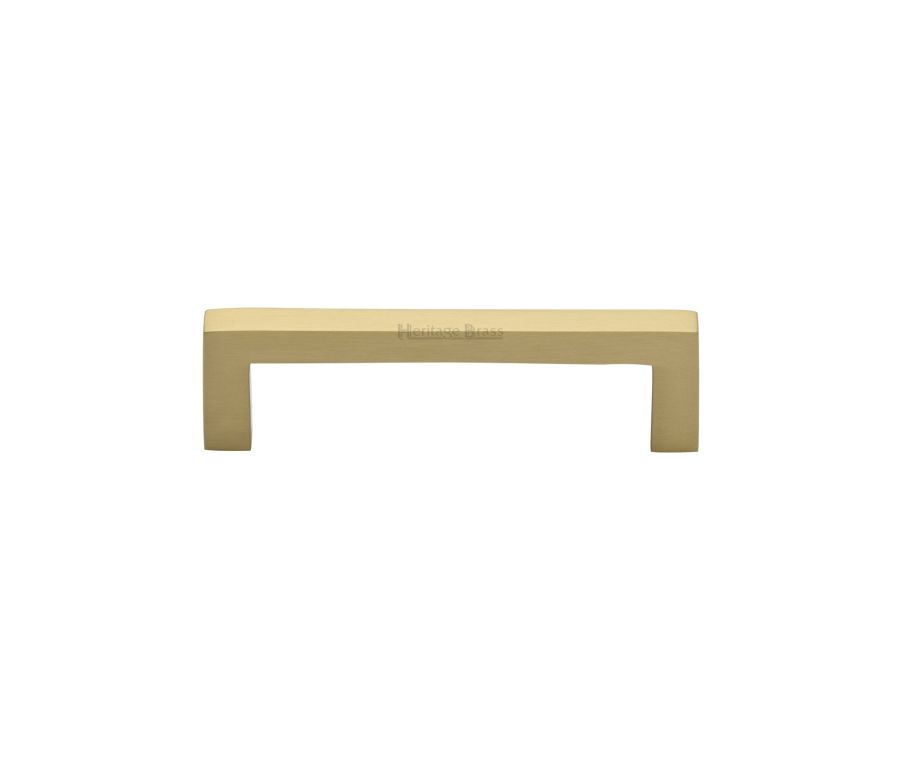 Heritage Brass Satin Brass Square Metro Cabinet Pull Handle 96mm