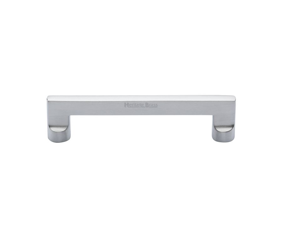 Heritage Brass Satin Chrome Apollo Cabinet Pull Handle 128mm