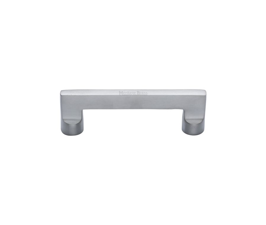 Heritage Brass Satin Chrome Apollo Cabinet Pull Handle 96mm