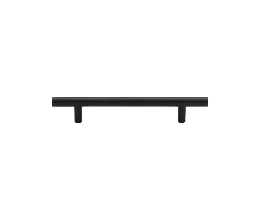 Heritage Brass Matt Black T-Bar Cabinet Pull Handle 128mm