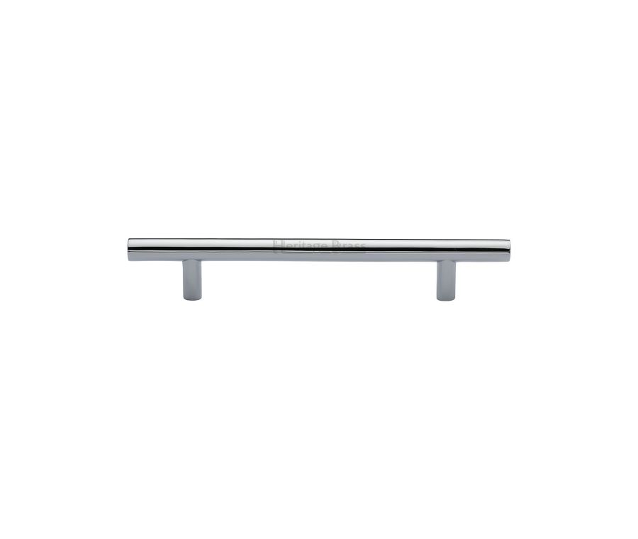 Heritage Brass Polished Chrome T-Bar Cabinet Pull Handle 128mm
