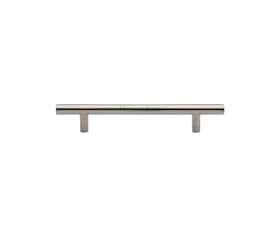 Heritage Brass Polished Nickel Finish T-Bar Cabinet Pull Handle 128mm