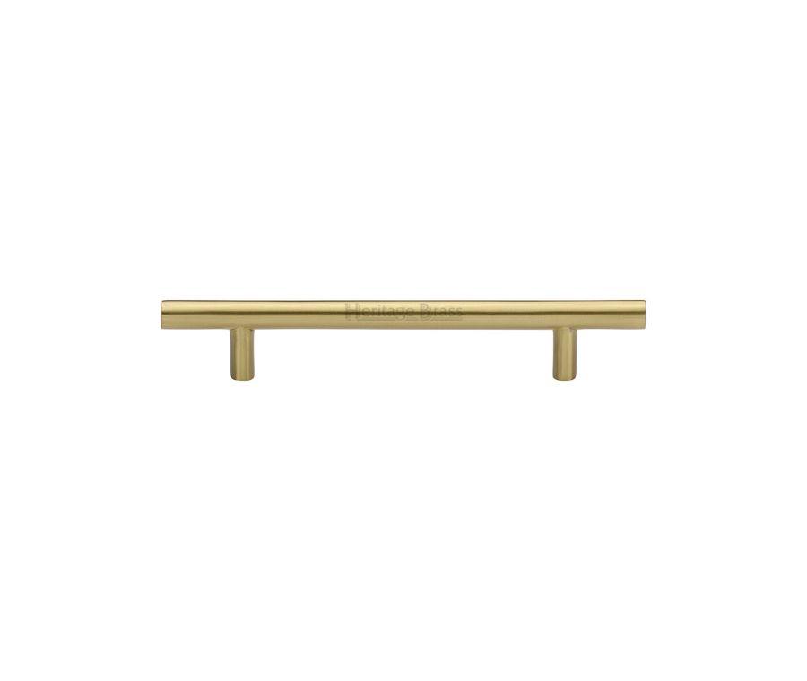 Heritage Brass Satin Brass T-Bar Cabinet Pull Handle 128mm