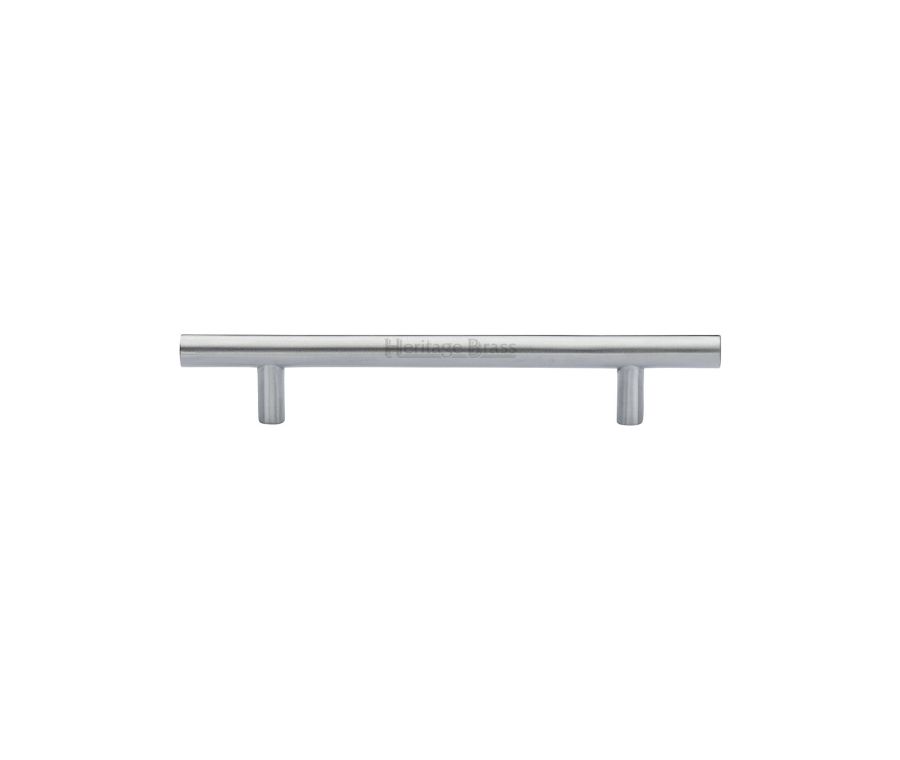 Heritage Brass Satin Chrome T-Bar Cabinet Pull Handle 128mm