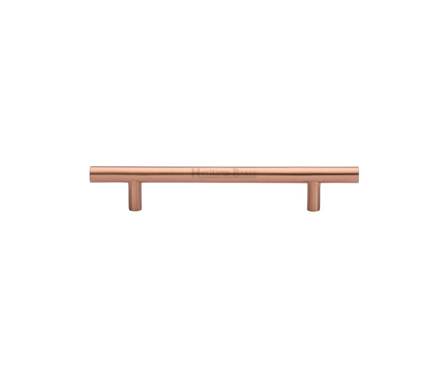 Heritage Brass Satin Rose Gold T-Bar Cabinet Pull Handle 128mm