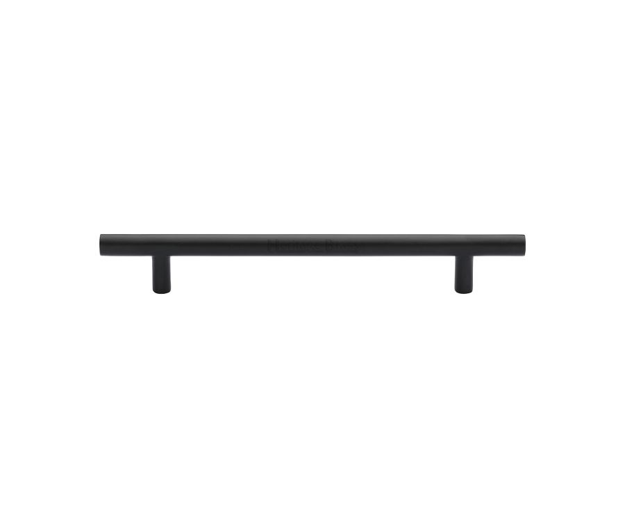 Heritage Brass Matt Black T-Bar Cabinet Pull Handle 160mm
