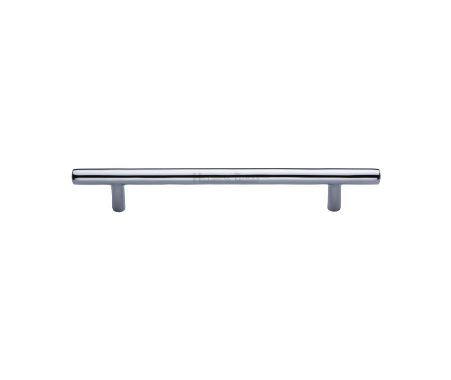 Heritage Brass Polished Chrome T-Bar Cabinet Pull Handle 160mm