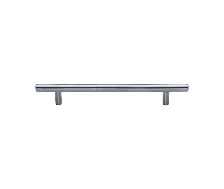 Heritage Brass Satin Chrome T-Bar Cabinet Pull Handle 160mm
