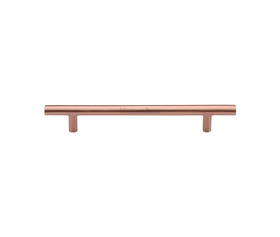 Heritage Brass Satin Rose Gold T-Bar Cabinet Pull Handle 160mm