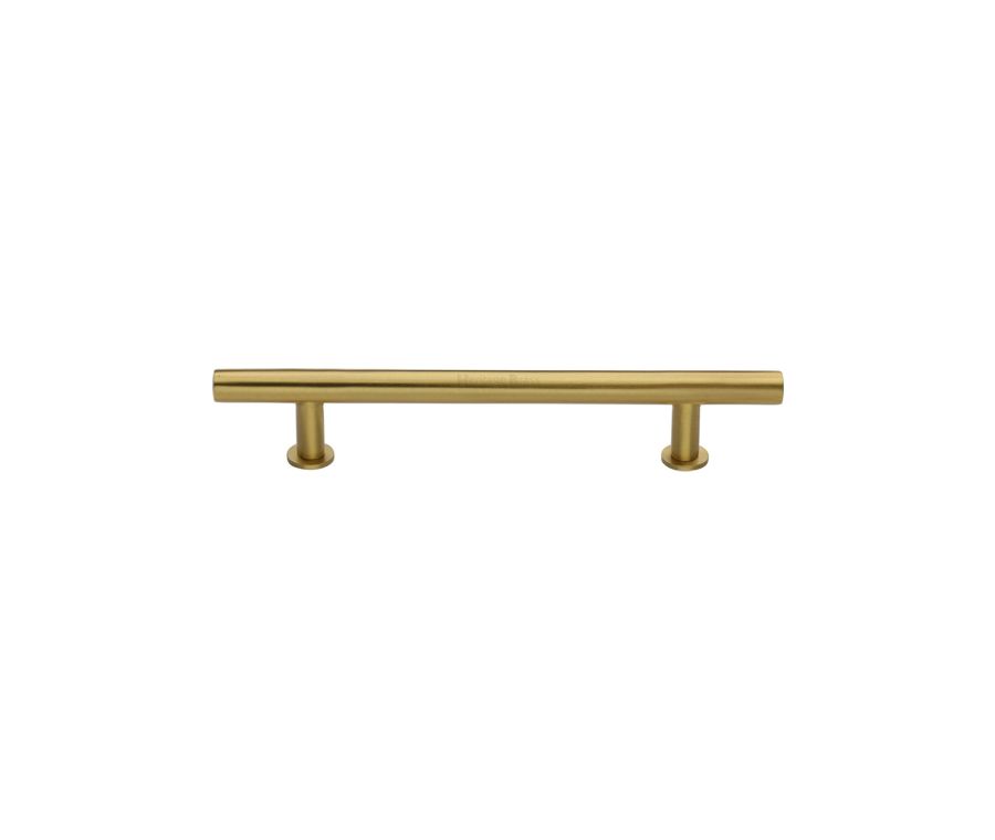 Heritage Brass Satin Brass T-Bar Cabinet Pull Handle with Rose 16mm