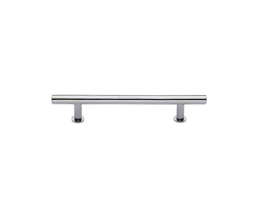 Heritage Brass Polished Chrome T-Bar Cabinet Pull Handle with Rose 16mm