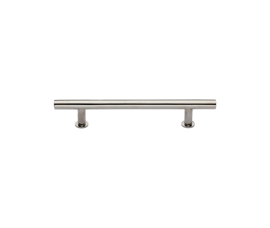Heritage Brass Polished Nickel Finish T-Bar Cabinet Pull Handle with Rose 16mm