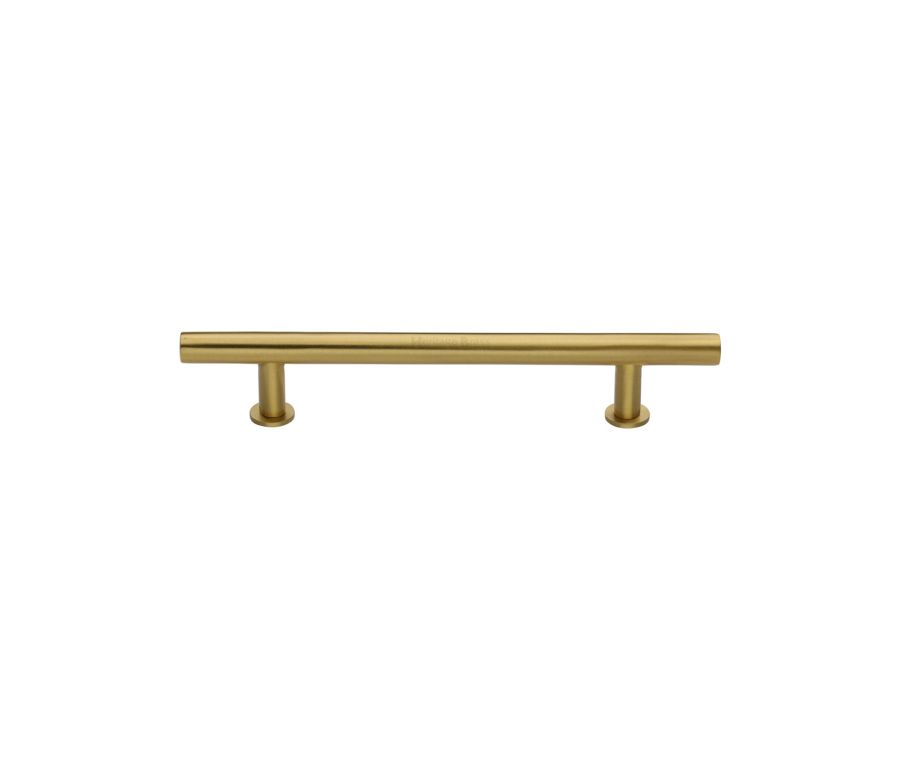 Heritage Brass Satin Brass T-Bar Cabinet Pull Handle with Rose 16mm