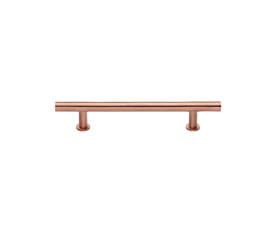 Heritage Brass Satin Rose Gold T-Bar Cabinet Pull Handle with Rose 16mm