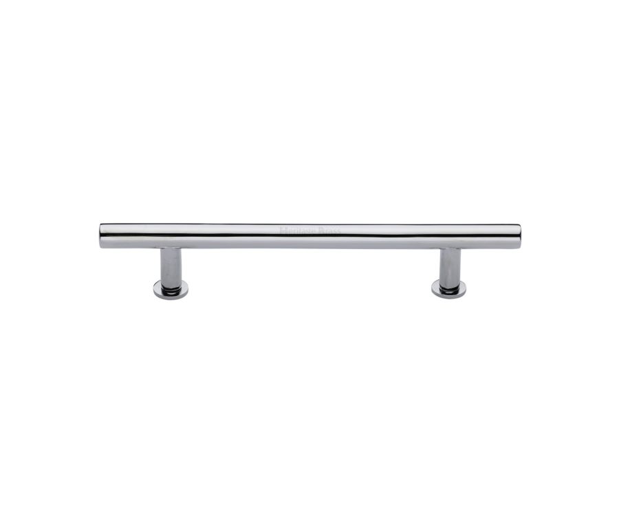 Heritage Brass Polished Chrome T-Bar Cabinet Pull Handle with Rose 16mm