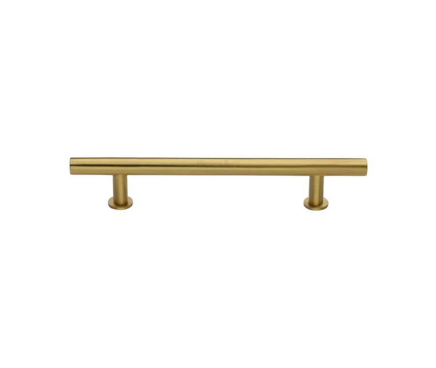 Heritage Brass Satin Brass T-Bar Cabinet Pull Handle with Rose 16mm