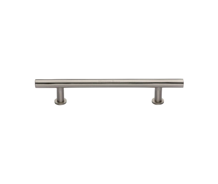 Heritage Brass Satin Nickel T-Bar Cabinet Pull Handle with Rose 16mm