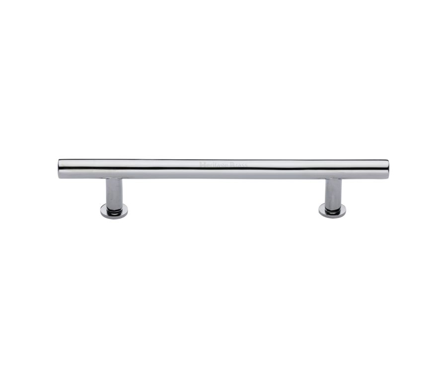 Heritage Brass Polished Chrome T-Bar Cabinet Pull Handle with Rose 16mm